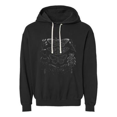 Cute Fairycore Floral Moth Aesthetic Garment-Dyed Fleece Hoodie