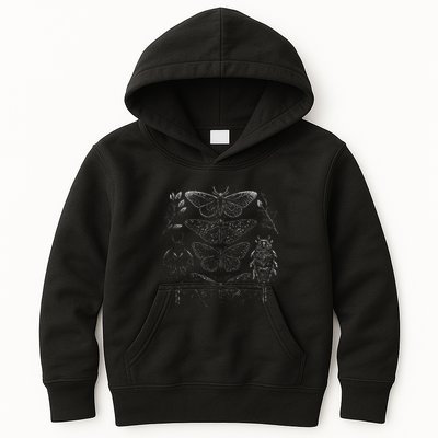 Cute Fairycore Floral Moth Aesthetic Kids Hoodie