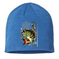 Cool Fishing For Women American Flag USA Fishing Lover Sustainable Beanie