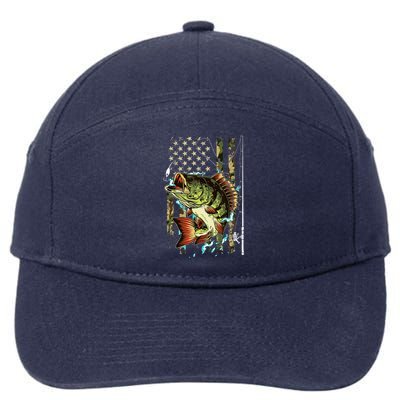 Cool Fishing For Women American Flag USA Fishing Lover 7-Panel Snapback Hat