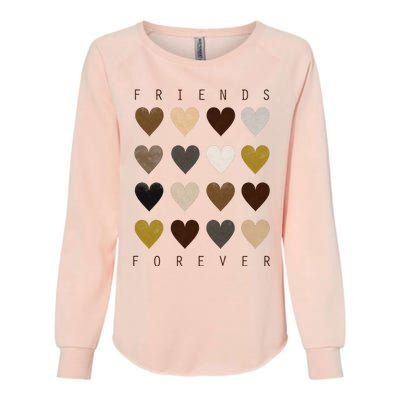 Cute Friends Forever Watercolor Patterned Hearts Friendship Womens California Wash Sweatshirt