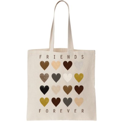 Cute Friends Forever Watercolor Patterned Hearts Friendship Tote Bag