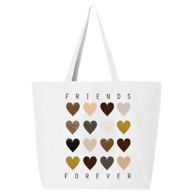 Cute Friends Forever Watercolor Patterned Hearts Friendship 25L Jumbo Tote