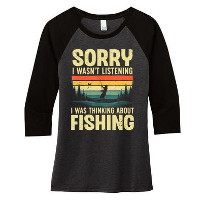 Cool Fishing Fisherman Bass Trout Fish Hunting Women's Tri-Blend 3/4-Sleeve Raglan Shirt