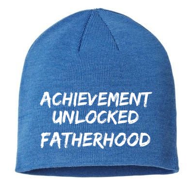 Cool First Father's Day Gift Achievet Unlocked Fatherhood Gift Sustainable Beanie