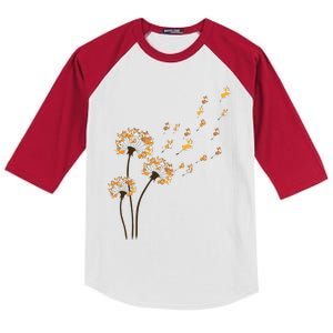 Corgi Flower Fly Dandelion Funny Dog Lover For Mom Kids Colorblock Raglan Jersey