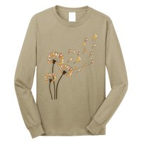 Corgi Flower Fly Dandelion Funny Dog Lover For Mom Long Sleeve Shirt