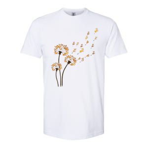 Corgi Flower Fly Dandelion Funny Dog Lover For Mom Softstyle CVC T-Shirt