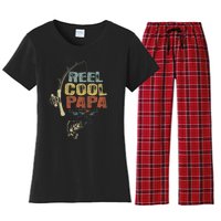 Cute Funny Fisherman Vintage Reel Cool Papa Women's Flannel Pajama Set