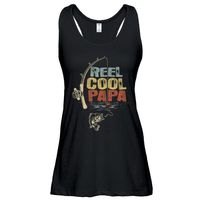 Cute Funny Fisherman Vintage Reel Cool Papa Ladies Essential Flowy Tank