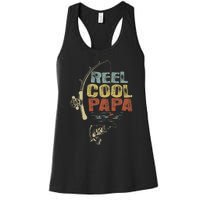 Cute Funny Fisherman Vintage Reel Cool Papa Women's Racerback Tank