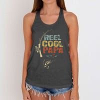 Cute Funny Fisherman Vintage Reel Cool Papa Women's Knotted Racerback Tank