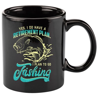 Cute Funny Fishing Retirement Plan Is Fishing 11oz C Handle Ceramic Mug