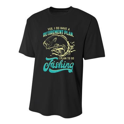 Cute Funny Fishing Retirement Plan Is Fishing Youth Performance Sprint T-Shirt
