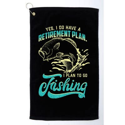 Cute Funny Fishing Retirement Plan Is Fishing Golf Towel