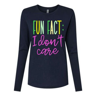 Cute Fun Fact I DonT Care Womens Cotton Relaxed Long Sleeve T-Shirt