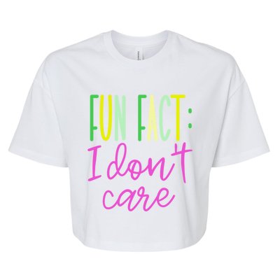 Cute Fun Fact I DonT Care Bella+Canvas Jersey Crop Tee