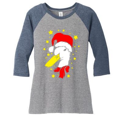 Christmas Funny Family Animal Duck Women's Tri-Blend 3/4-Sleeve Raglan Shirt