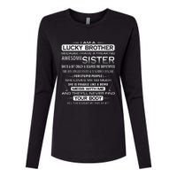 Christmas Funny For Brother From Sister I Am A Lucky Brother Womens Cotton Relaxed Long Sleeve T-Shirt