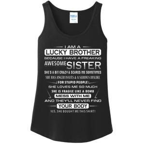 Christmas Funny For Brother From Sister I Am A Lucky Brother Ladies Essential Tank