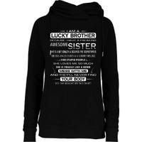 Christmas Funny For Brother From Sister I Am A Lucky Brother Womens Funnel Neck Pullover Hood