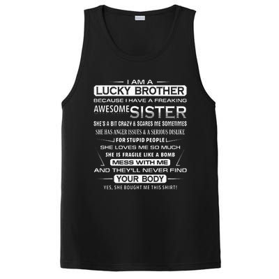 Christmas Funny For Brother From Sister I Am A Lucky Brother PosiCharge Competitor Tank