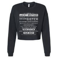 Christmas Funny For Brother From Sister I Am A Lucky Brother Cropped Pullover Crew