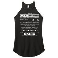 Christmas Funny For Brother From Sister I Am A Lucky Brother Women's Perfect Tri Rocker Tank