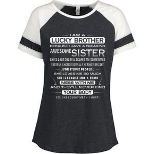 Christmas Funny For Brother From Sister I Am A Lucky Brother Enza Ladies Jersey Colorblock Tee