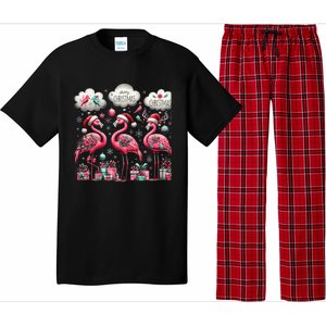 Christmas Funny Flamingo Pink Christmas Tree Xmas Gift Pajama Set