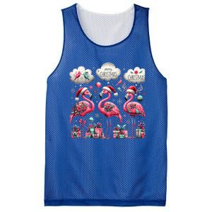 Christmas Funny Flamingo Pink Christmas Tree Xmas Gift Mesh Reversible Basketball Jersey Tank