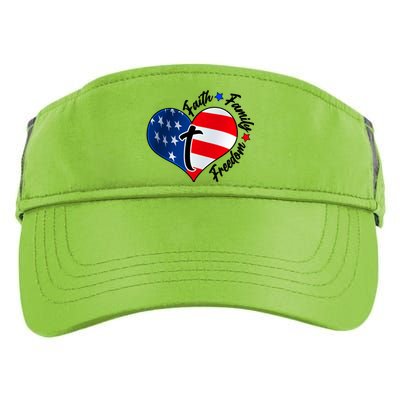 Cute Faith Family Freedom American USA Heart Adult Drive Performance Visor