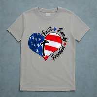 Cute Faith Family Freedom American USA Heart T-Shirt