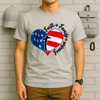 Cute Faith Family Freedom American USA Heart T-Shirt