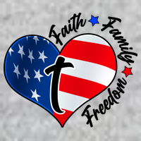 Cute Faith Family Freedom American USA Heart T-Shirt