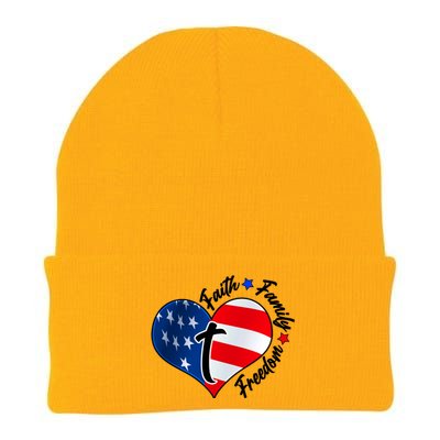 Cute Faith Family Freedom American USA Heart Knit Cap Winter Beanie