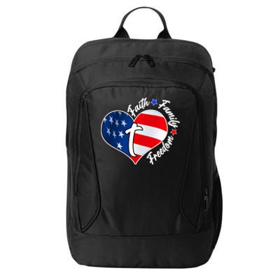 Cute Faith Family Freedom American USA Heart City Backpack