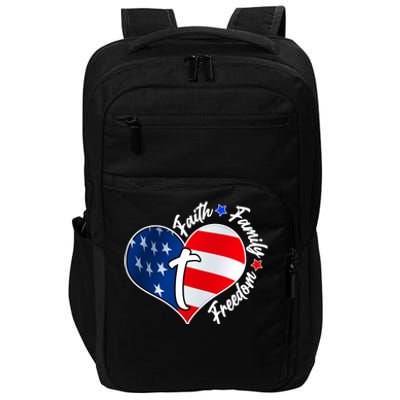 Cute Faith Family Freedom American USA Heart Impact Tech Backpack