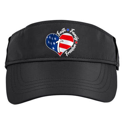 Cute Faith Family Freedom American USA Heart Adult Drive Performance Visor