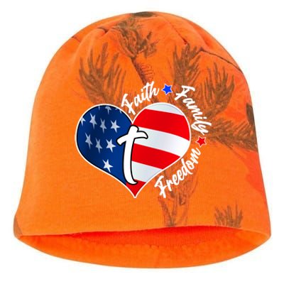 Cute Faith Family Freedom American USA Heart Kati - Camo Knit Beanie