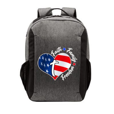 Cute Faith Family Freedom American USA Heart Vector Backpack