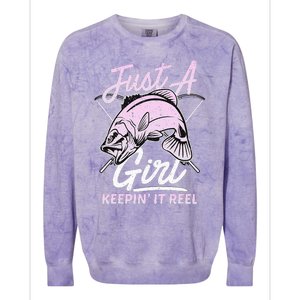 Cute Fishing Funny Keeping It Reel Purple Colorblast Crewneck Sweatshirt