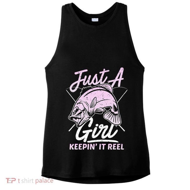 Cute Fishing Funny Keeping It Reel Purple Ladies PosiCharge Tri-Blend Wicking Tank