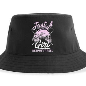 Cute Fishing Funny Keeping It Reel Purple Sustainable Bucket Hat