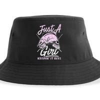 Cute Fishing Funny Keeping It Reel Purple Sustainable Bucket Hat