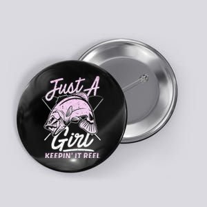 Cute Fishing Funny Keeping It Reel Purple Button