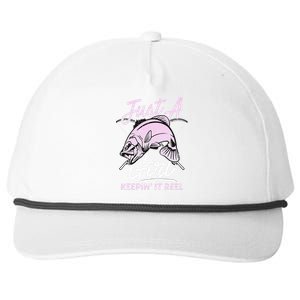 Cute Fishing Funny Keeping It Reel Purple Snapback Five-Panel Rope Hat