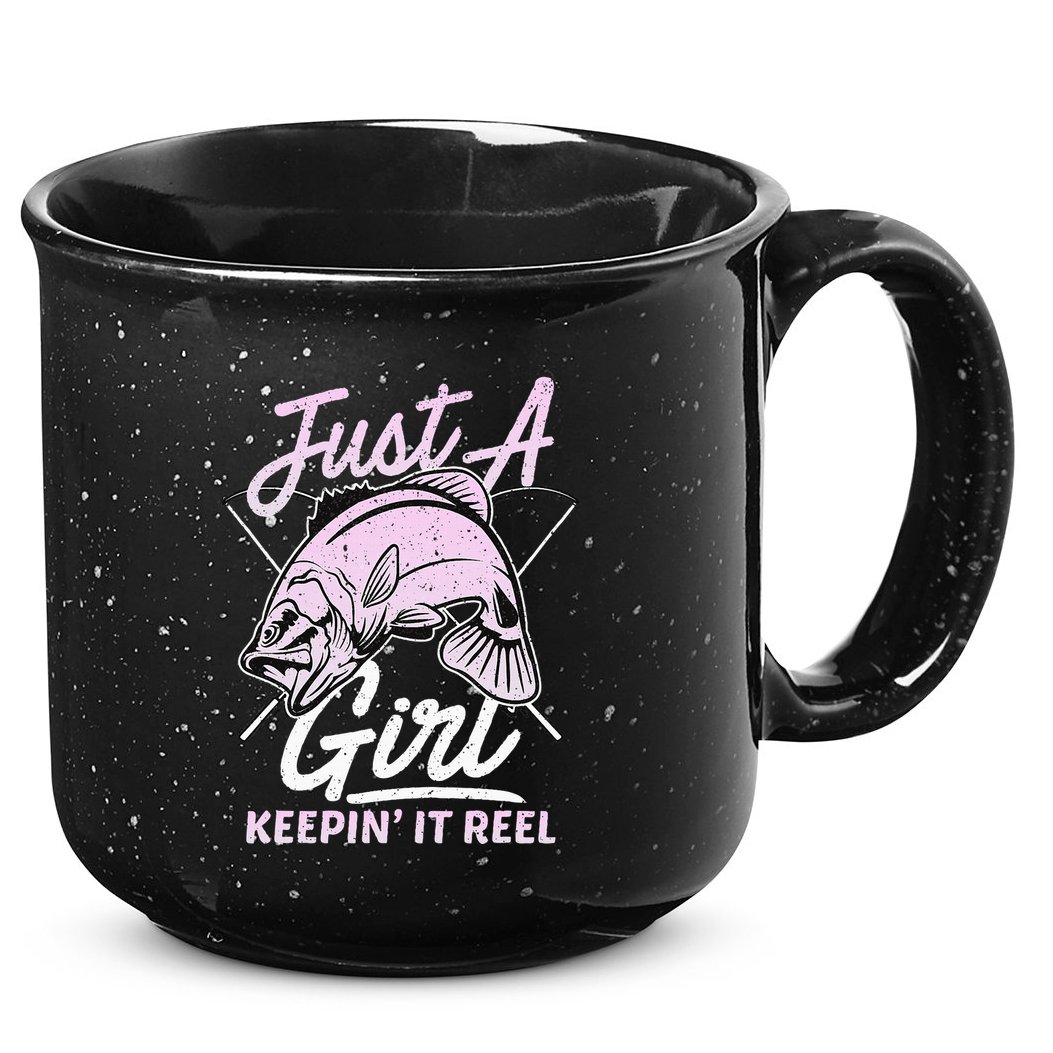 Cute Fishing Funny Keeping It Reel Purple 15oz Campfire Ceramic Mug
