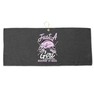 Cute Fishing Funny Keeping It Reel Purple Large Microfiber Waffle Golf Towel