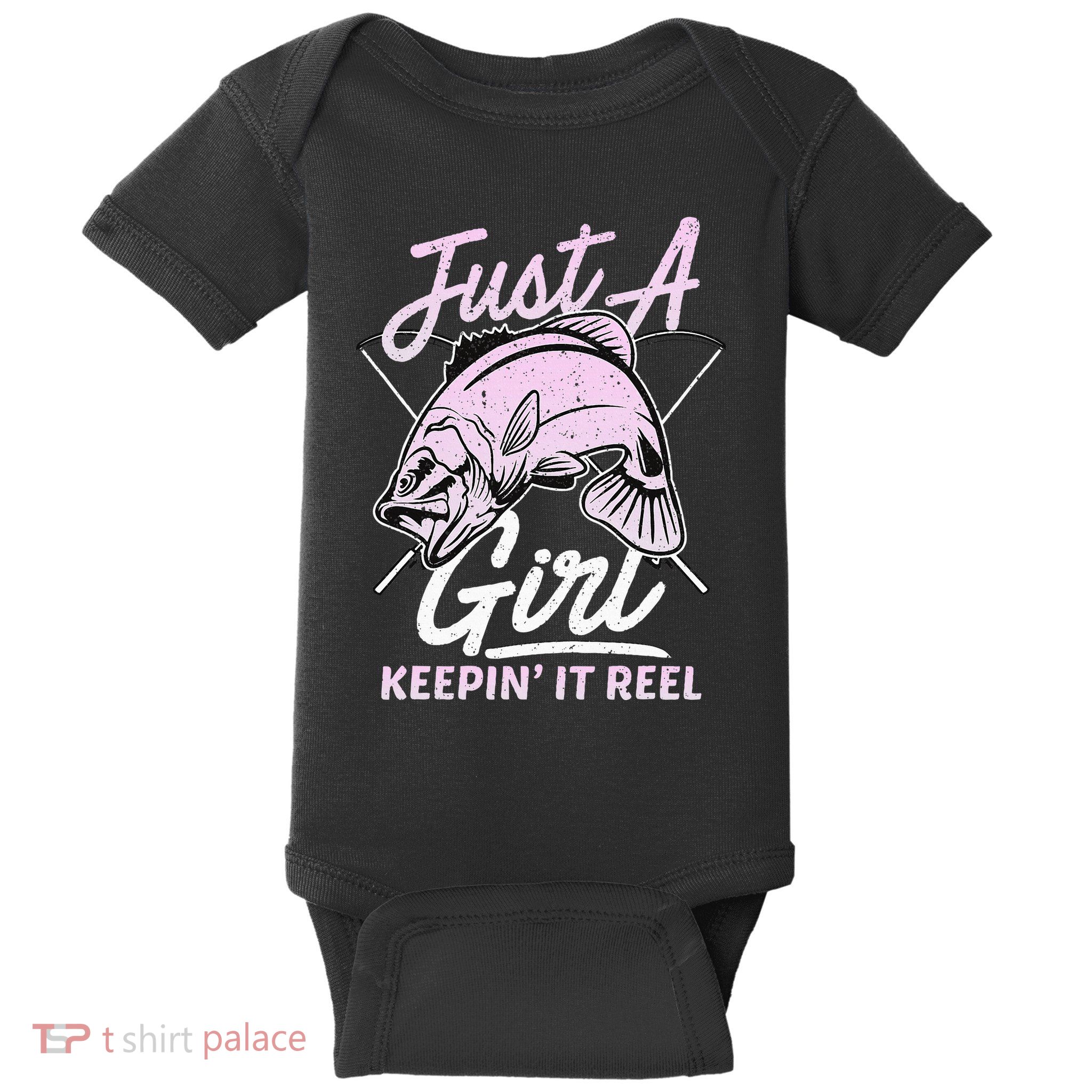 Cute Fishing Funny Keeping It Reel Purple Baby Bodysuit